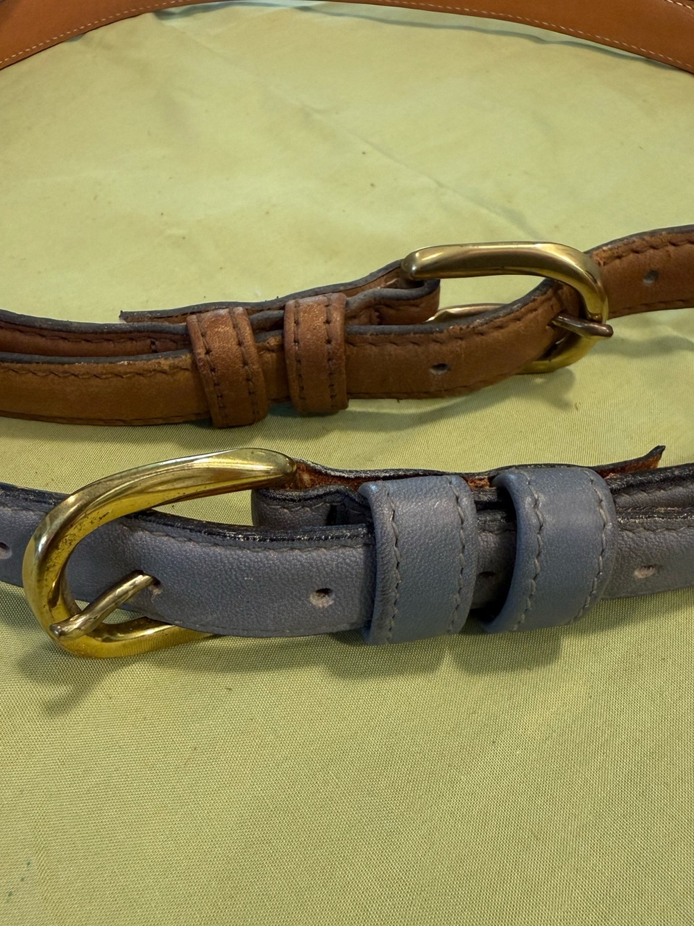 Levi’s country western casual leather belt set of 2 brown & blue gray